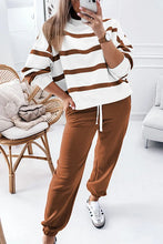 Load image into Gallery viewer, CLASSIC STYLE STRIPED PULLOVER AND JOGGER SET **SHIPPING EXPECTED TO BEGIN ON DATE 10/28**