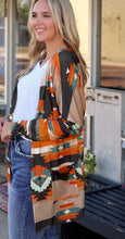 Load image into Gallery viewer, Geometric Open Front Long Sleeve Cardigan with Pockets
