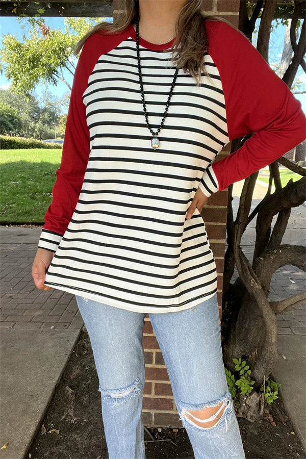 Black White Striped Longsleeves