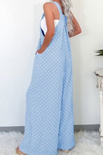 Load image into Gallery viewer, CHECK OFF ALL THE BOXES BEAU BLUE JUMPSUIT **SHIPPING EXPECTED TO BEGIN ON DATE 3/5**