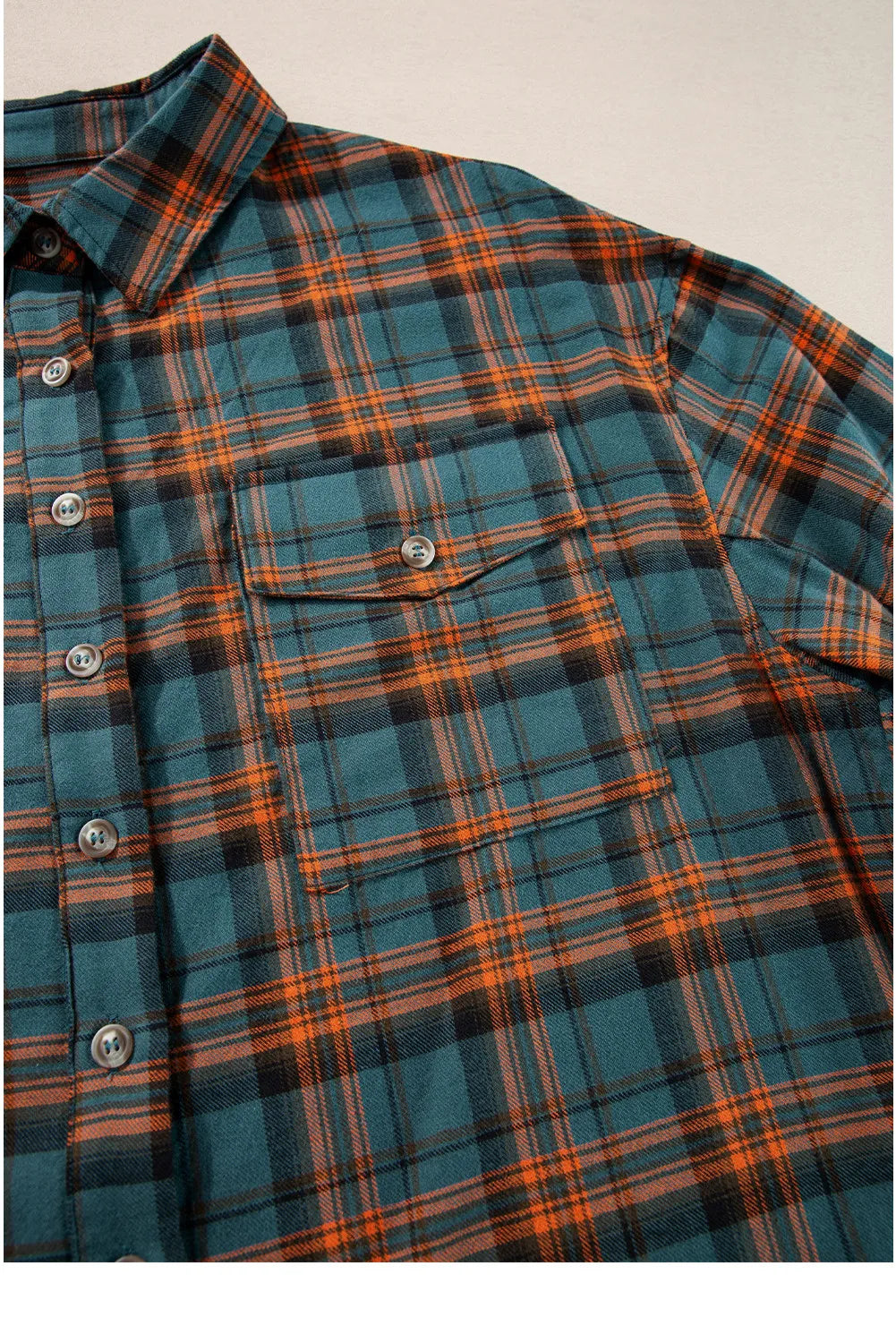 Plaid Collared Neck Long Sleeve Shirt Creative Chaos Boutique