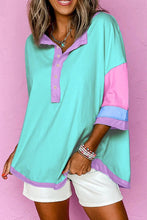 Load image into Gallery viewer, VIVID SKIES COLORBLOCK HENLEY TOP **SHIPPING EXPECTED TO BEGIN ON DATE 5/4**