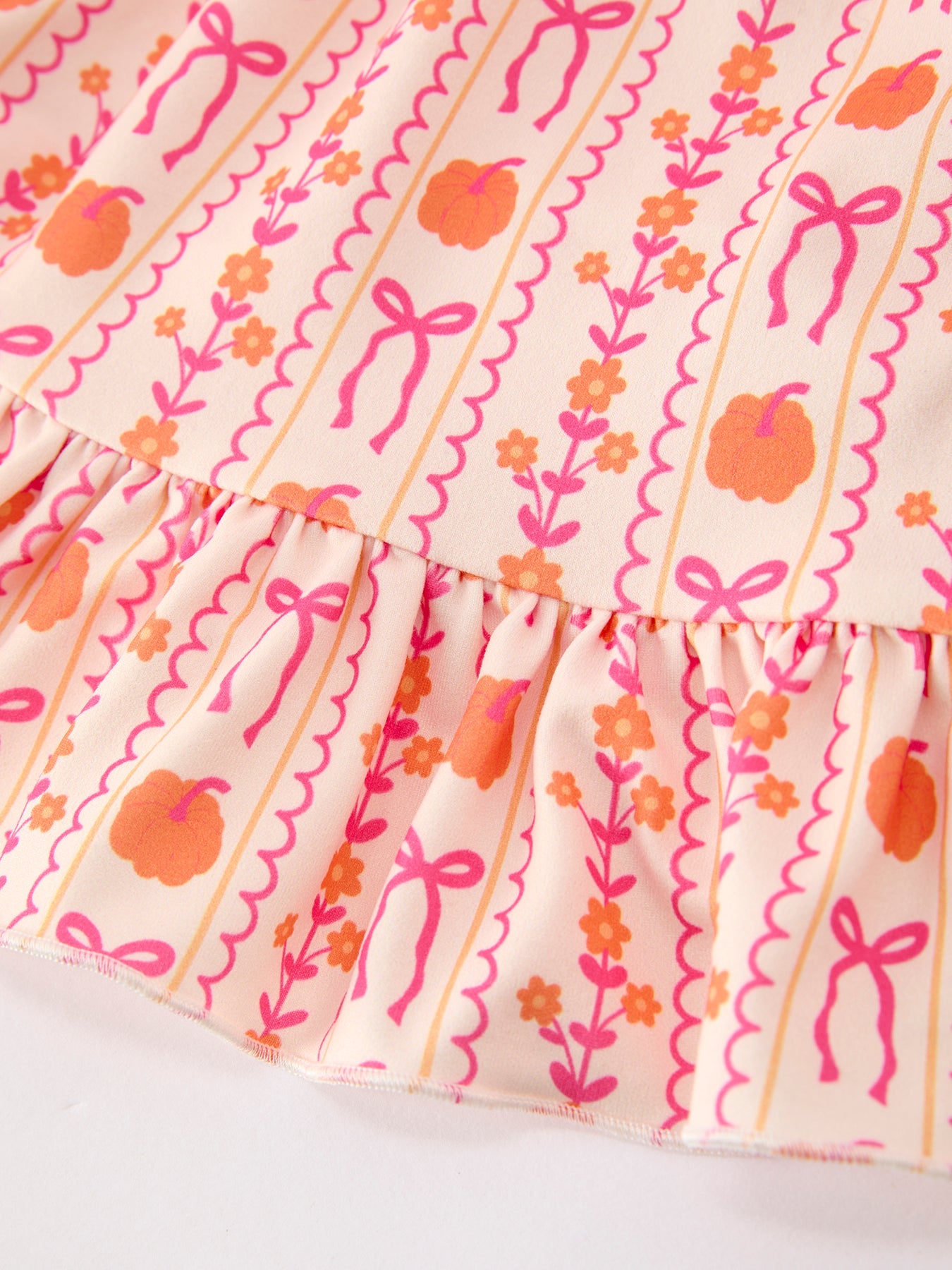 Halloween Thanksgiving Pumpkin Bow Pocket Girls Dress Rylee Faith Designs