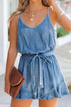 Load image into Gallery viewer, SUNNY DAYS ASHLEIGH BLUE DENIM ROMPER **SHIPPING EXPECTED TO BEGIN ON DATE 3/5**