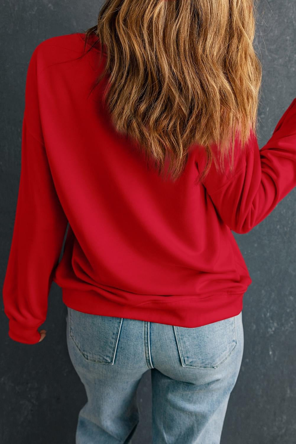 Red Bow Knot Pumpkin Plus Sweatshirt