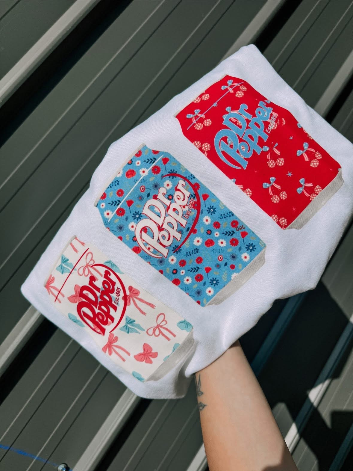 Red white blue DP tee or sweatshirt Gunpowder and Lace Boutique Nac
