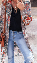 Load image into Gallery viewer, Printed Open Front Collared Neck Cardigan
