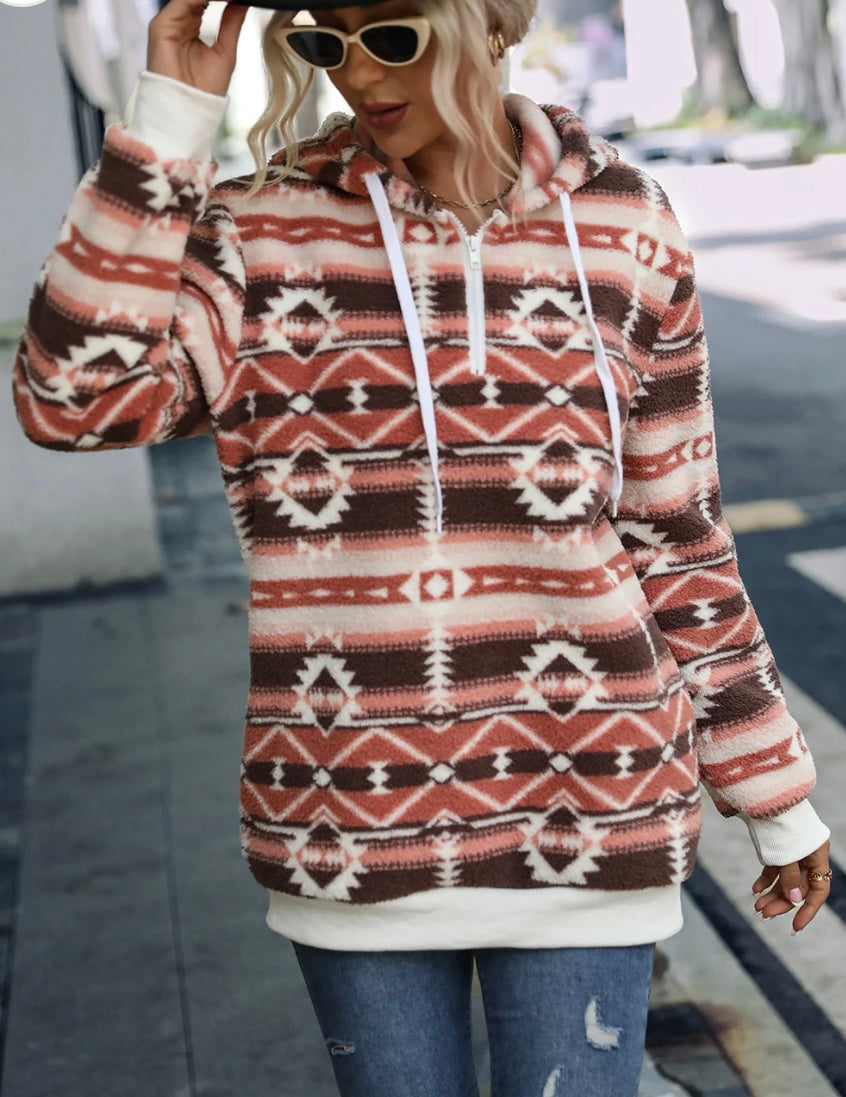Quarter-Zip Long Sleeve Hoodie