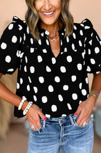 Load image into Gallery viewer, STRIVE FOR THE BEST ROSE DOT BALLOON SLEEVE BLOUSE **SHIPPING EXPECTED TO BEGIN ON DATE 4/8**