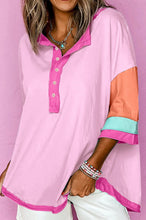 Load image into Gallery viewer, VIVID SKIES COLORBLOCK HENLEY TOP **SHIPPING EXPECTED TO BEGIN ON DATE 5/4**