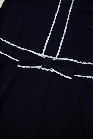 BLACK ON YOUR WAY SCALLOP TRIM MINI DRESS **SHIPPING EXPECTED TO BEGIN ON DATE 3/25**