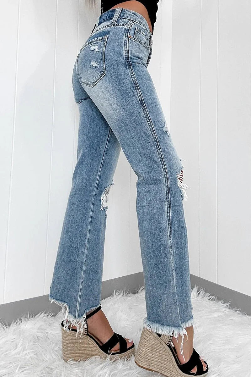 THE REBEL HIGH RISE FLARE DENIM JEANS **SHIPPING EXPECTED TO BEGIN ON DATE 8/30**