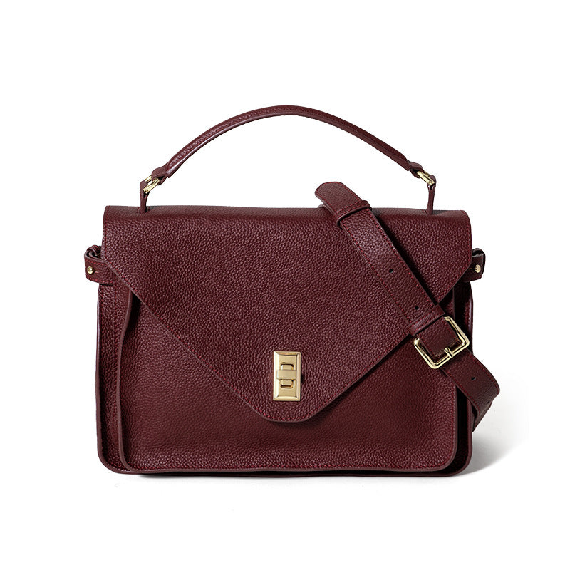 Full-Grain Leather Crossbody Bag – Fleece-Lined Urban Minimalist Bag | 4 Colors