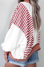 Load image into Gallery viewer, HARBOR DAYS RED STRIPE COLORBLOCK TOP **SHIPPING EXPECTED TO BEGIN ON DATE 11/5**