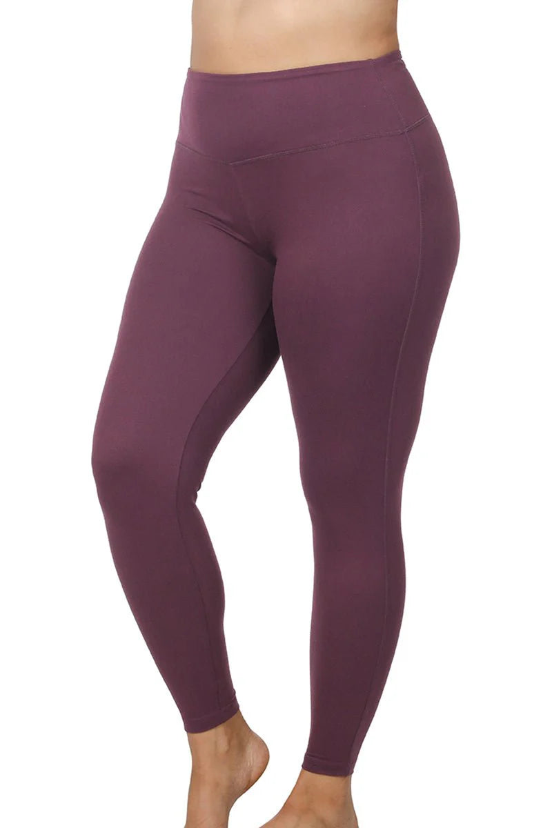 Zenana Plus Size Eggplant Leggings