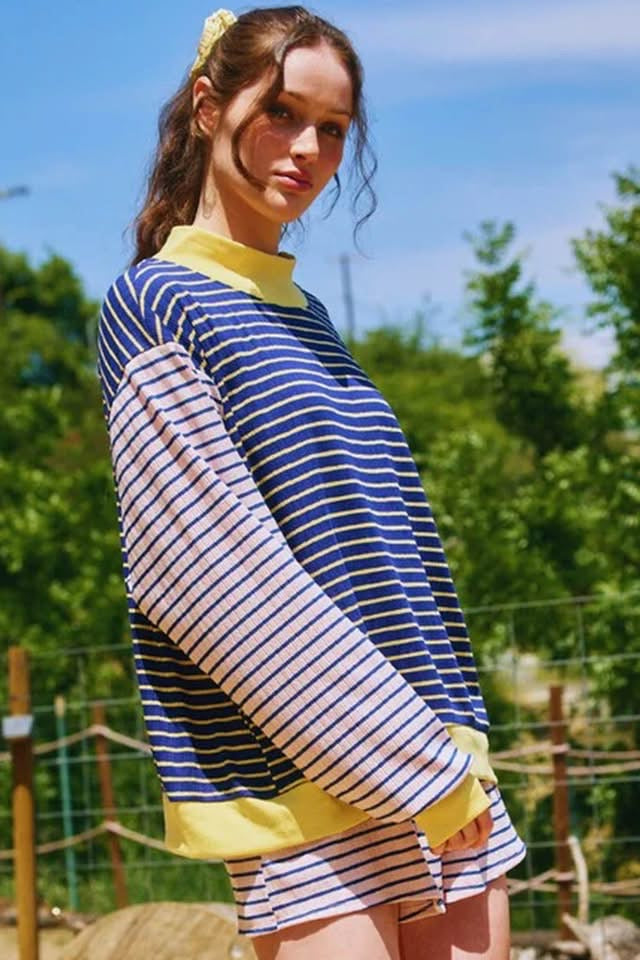 Shift Pant Set | Blue Stripe