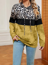 Load image into Gallery viewer, Leopard Drawstring Hoodie with Pocket