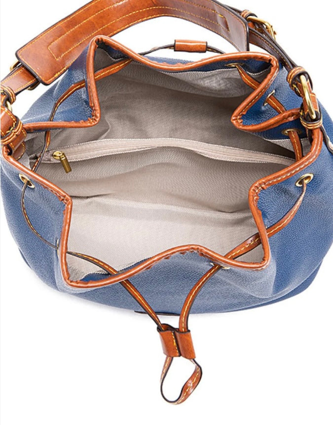 PU Drawstring Bucket Bag