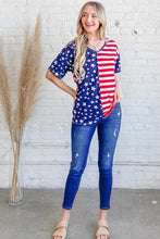 Load image into Gallery viewer, And The Why American Flag Short Sleeve Top