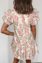 Load image into Gallery viewer, SPRING BLOOMS PINK RUFFLED MINI DRESS **SHIPPING EXPECTED TO BEGIN ON DATE 4/22**