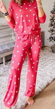 Load image into Gallery viewer, Heart Round Neck Top and Pants Set