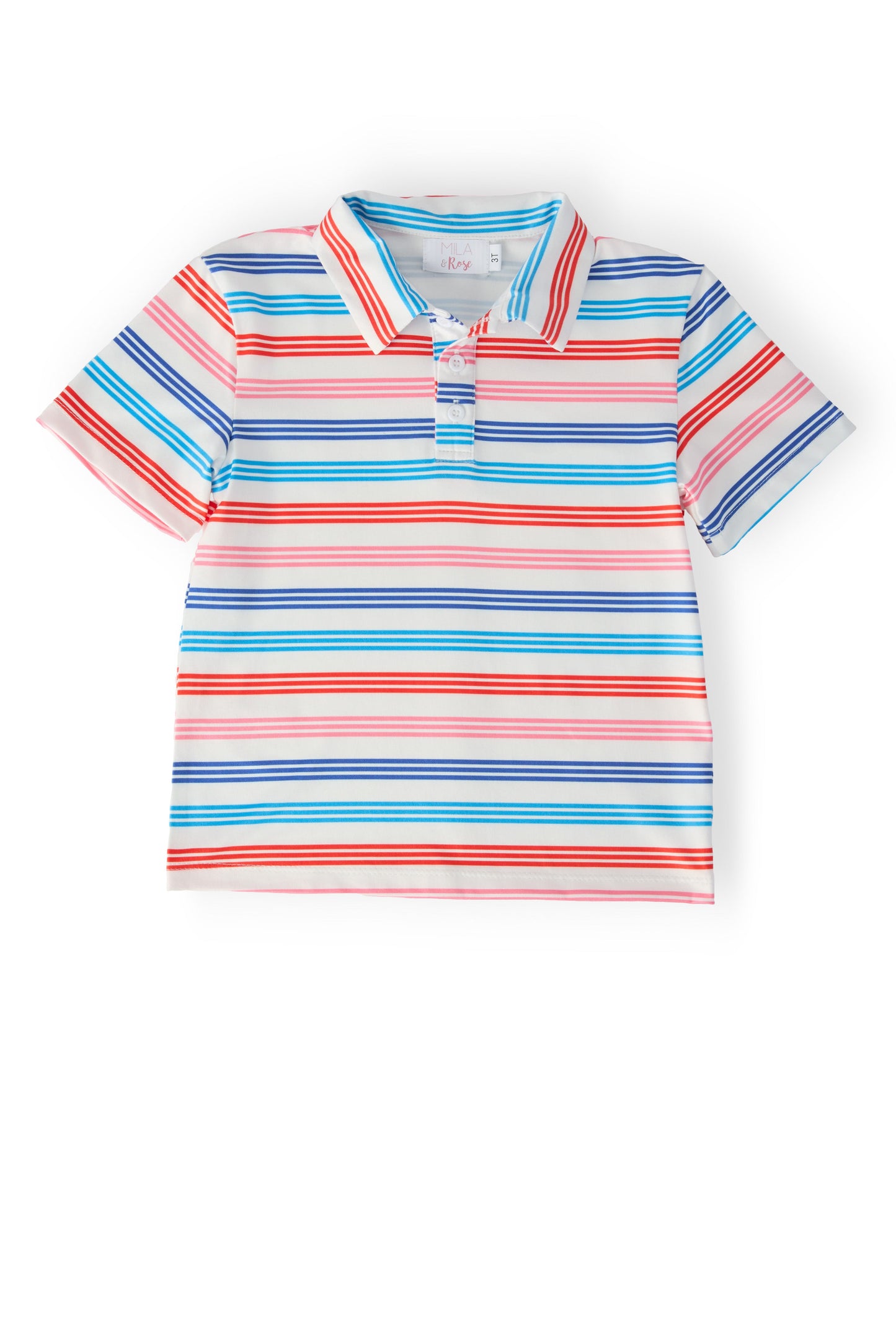 Boys Red, White & Stripe S/S Polo Mila & Rose ®