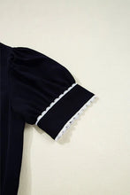 Load image into Gallery viewer, BLACK ON YOUR WAY SCALLOP TRIM MINI DRESS **SHIPPING EXPECTED TO BEGIN ON DATE 3/25**