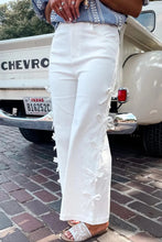 Load image into Gallery viewer, WHITE SIDE BOWS STRAIGHT LEG LOOSE JEANS **SHIPPING EXPECTED TO BEGIN ON DATE 10/22**