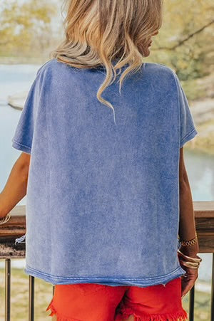 USA PATCH SKY BLUE MINERAL WASH VINTAGE TEE **SHIPPING EXPECTED TO BEGIN ON DATE 4/8**