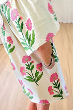 Load image into Gallery viewer, PETAL CRUSH APRICOT STRIPED SPLIT NECK MINI DRESS **SHIPPING EXPECTED TO BEGIN ON DATE 6/14**