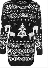 Load image into Gallery viewer, Christmas Element Round Neck Mini Sweater Dress