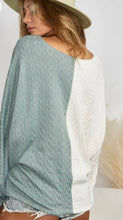Load image into Gallery viewer, BiBi Twist Front Contrast Cable Knit Top