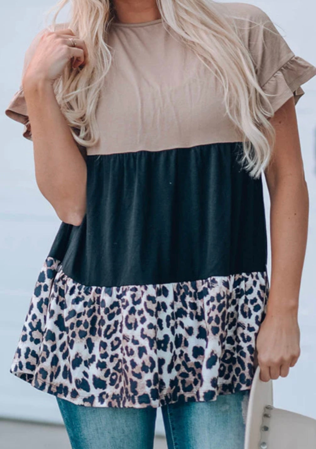Leopard Colorblock Tunic
