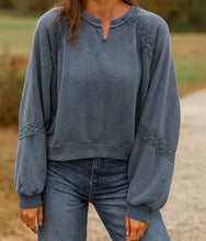 Load image into Gallery viewer, Lace Mineral Wash Baggy Sweatshirt FB