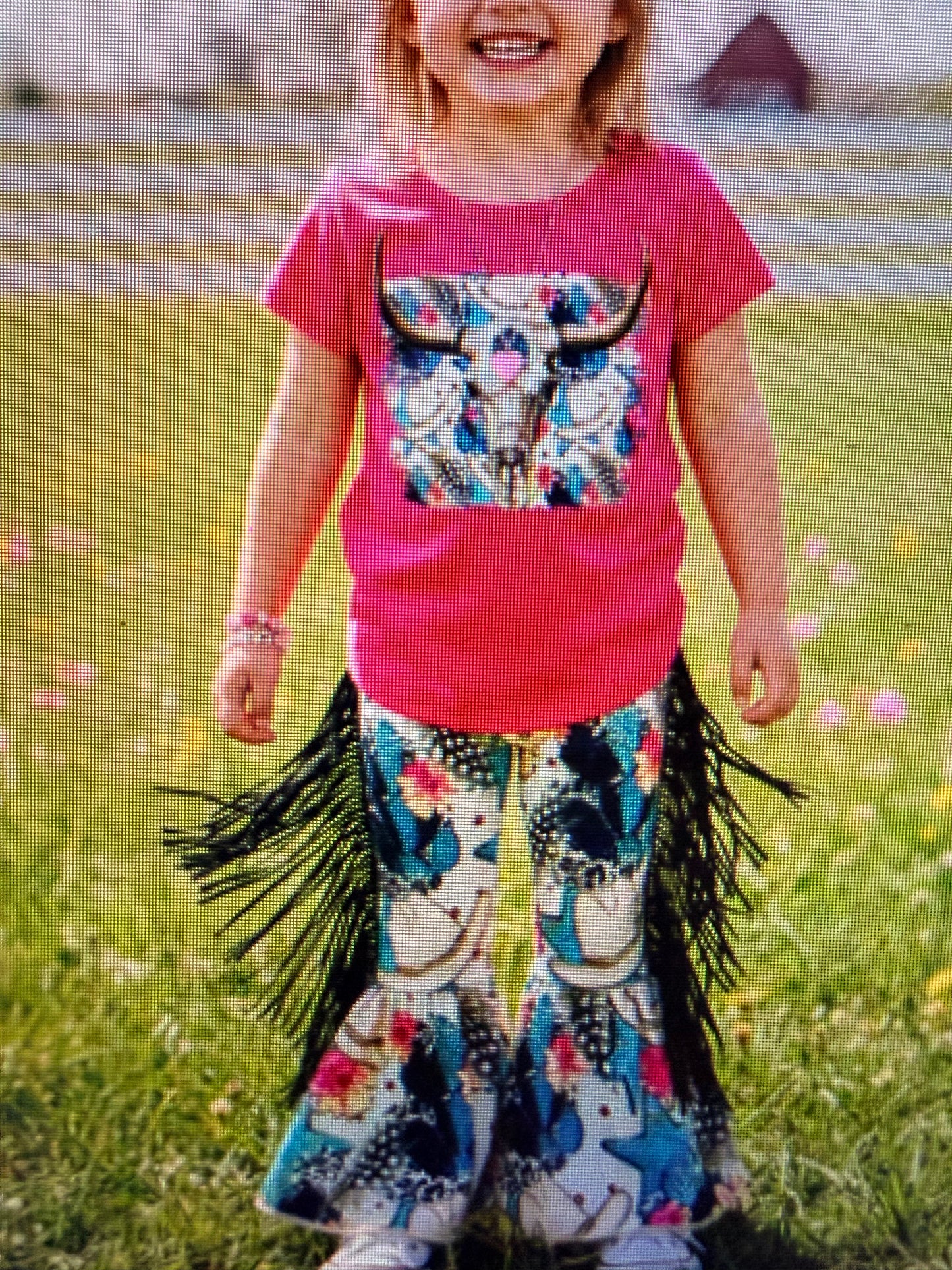 Bull skull tessels bell bottom girls set