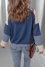 Load image into Gallery viewer, MIDNIGHT STARS DARK BLUE COLORBLOCK LONG SLEEVE TOP