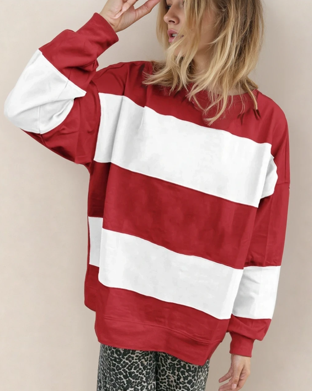 Mia Drop Shoulder Baggy Top - Fiery Red Indie & Co.
