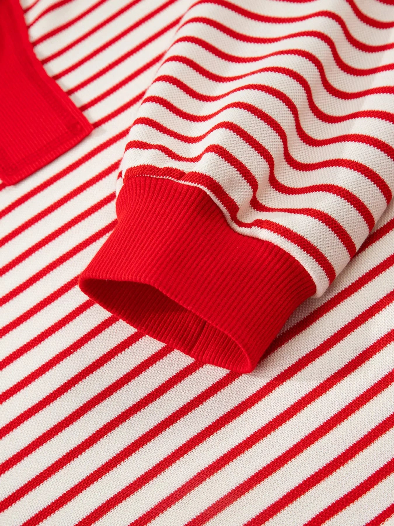 Stripe Collared V Neck Drop Shoulder Pullover and Skort 2pcs Outfit