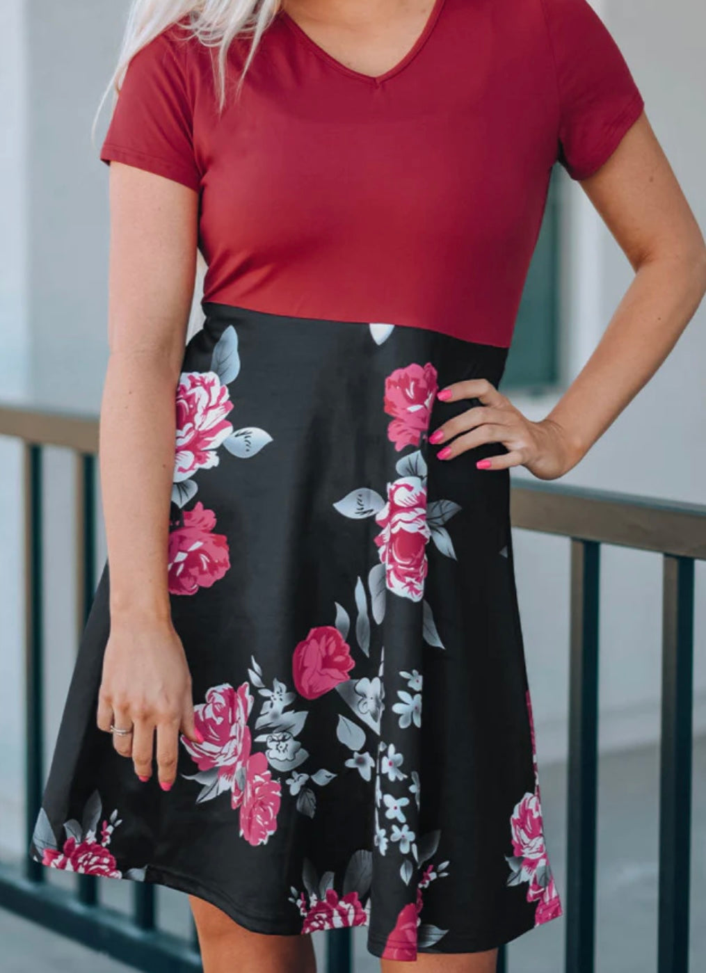 Red Floral dress