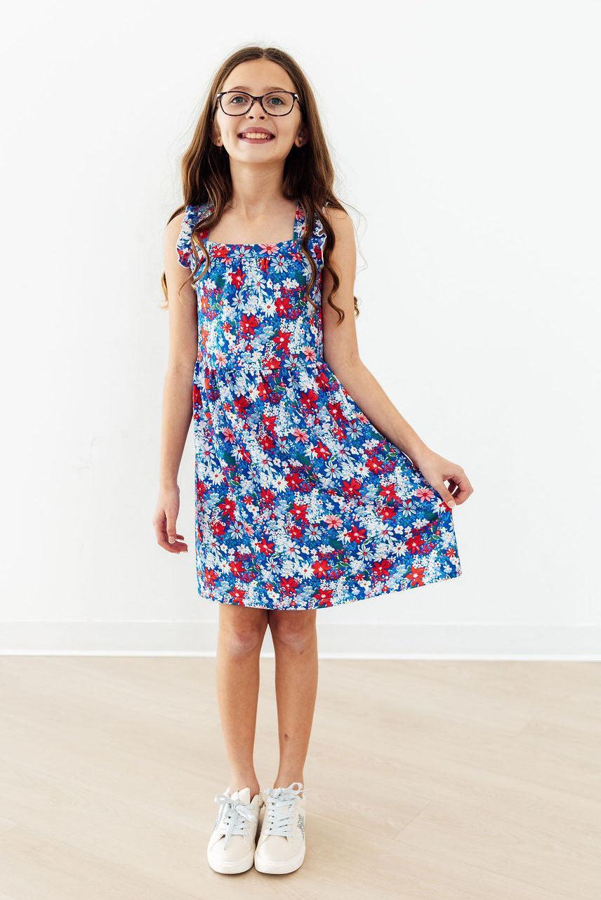 Freedom Flowers Ruffle Cross Back Dress Mila & Rose ®