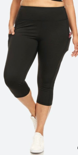 Plus size High rise Capri athletic leggings RTS
