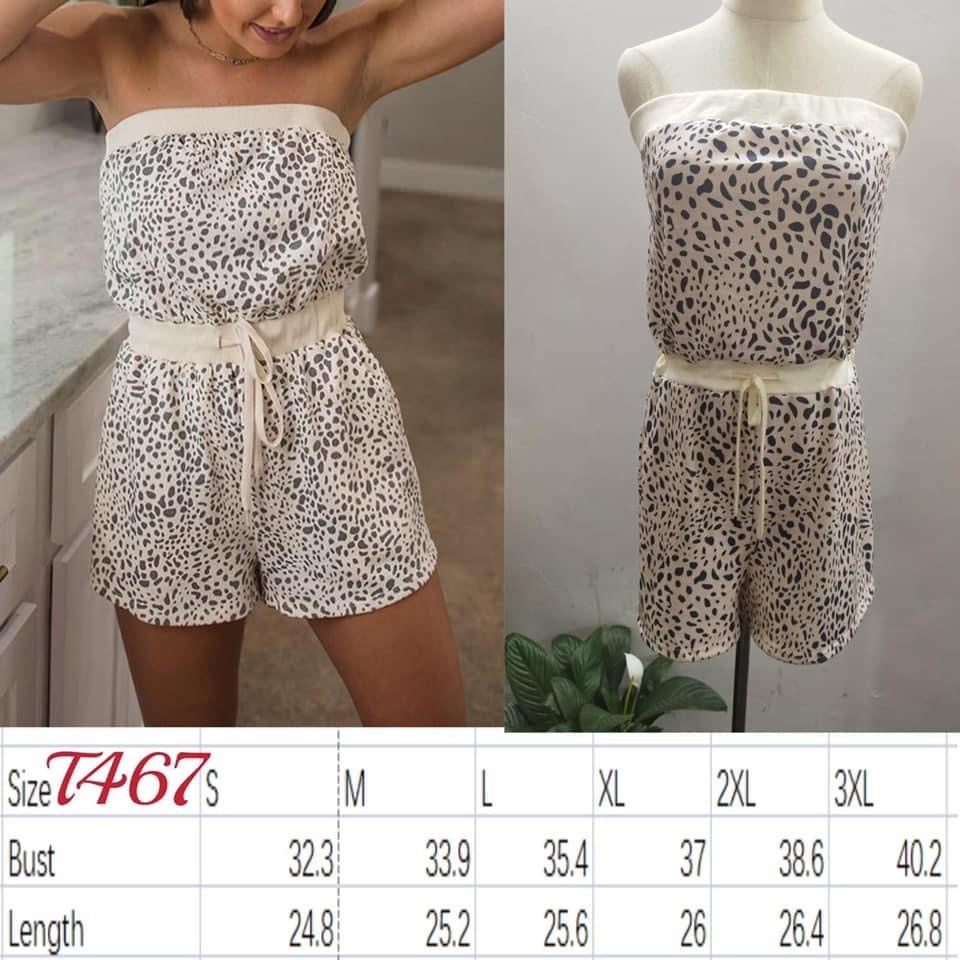 Women’s Sleveless Tube Cheetah Romper RTS