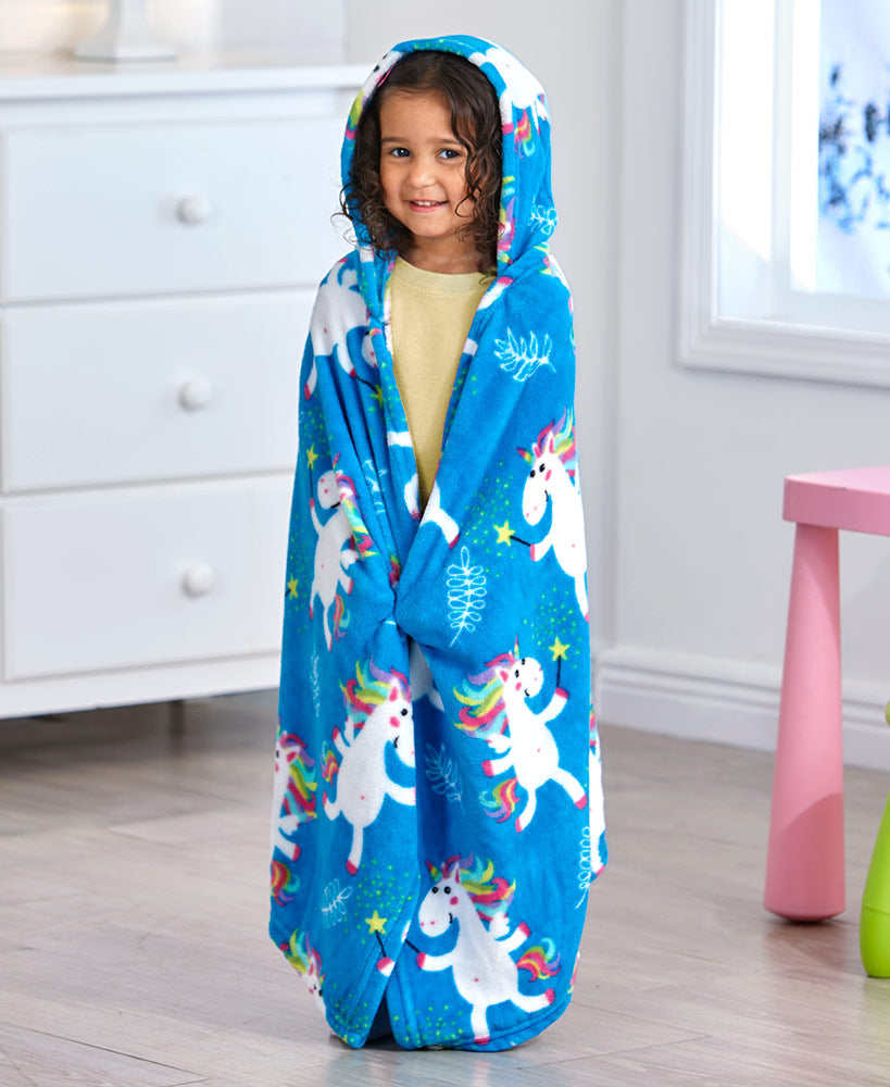 KIDS HOODED ANIMAL THROW BLANKETS RTS