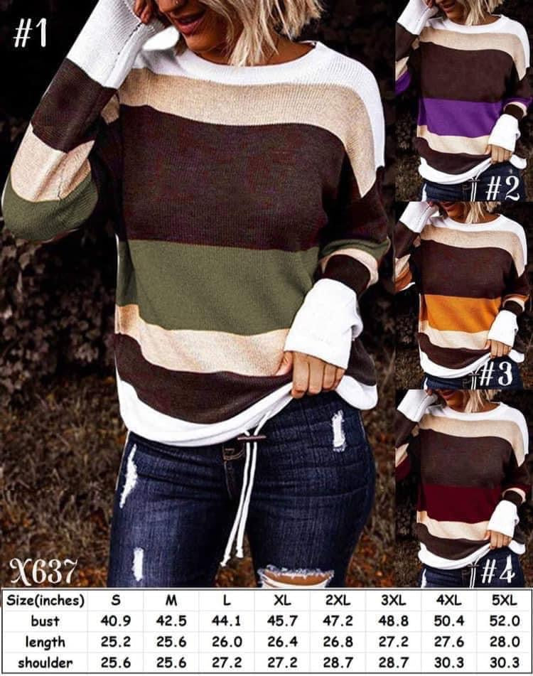 Striped Toggle Sweater RTS