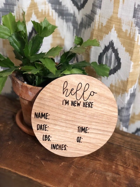 Hello I'm new announcement sign