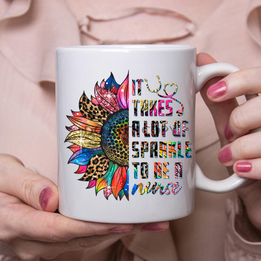 Sunflower Sparkle Nurse Ceramic Mug 11Oz Mug