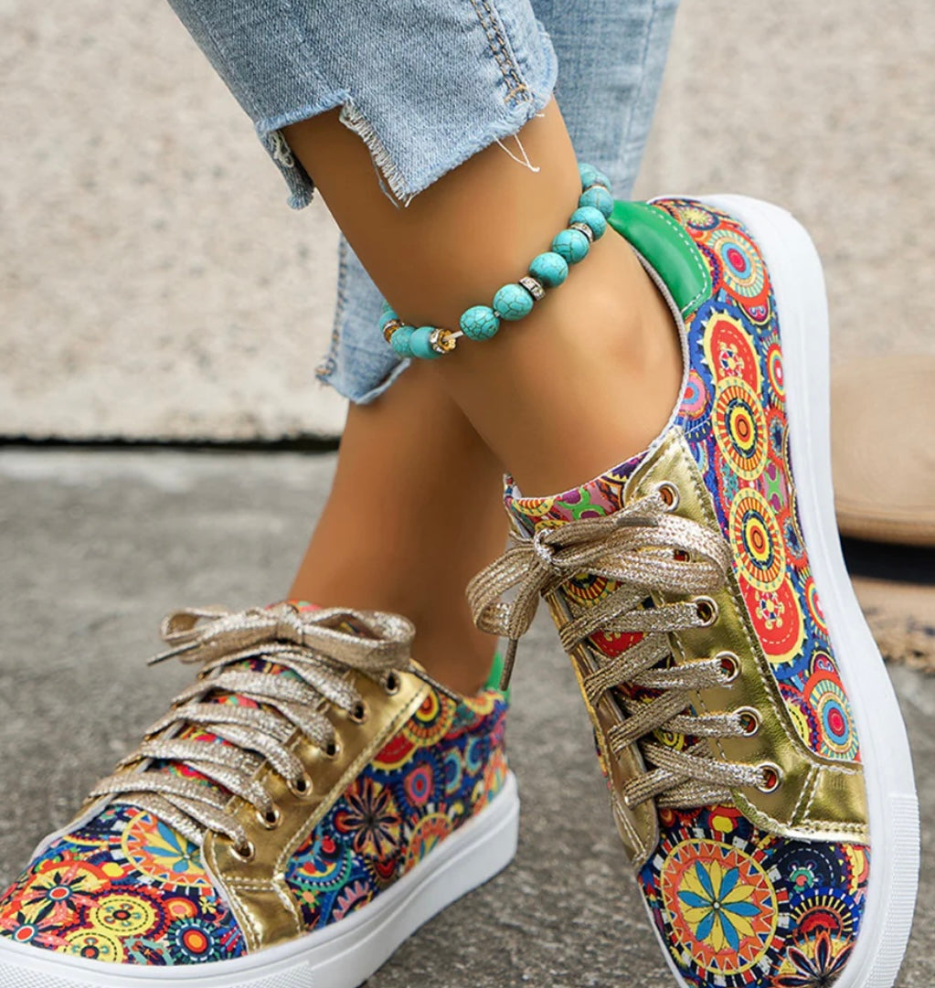 Gold Hippy Sneakers