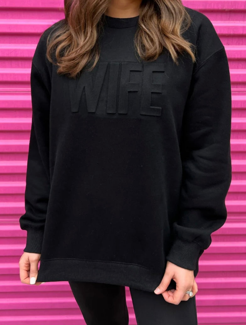 Wife Embossed Sweatshirt