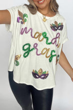Load image into Gallery viewer, Mardi Gras Tinsel Sequin T Shirt
