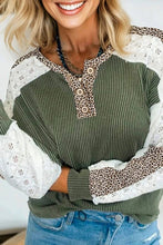 Load image into Gallery viewer, Twisted Ribbed Leopard Long Sleeve Top
